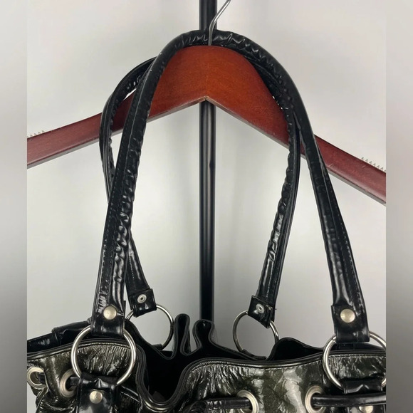 Kuerissimo Green Black Patent Leather‎ Shoulder Bag - Picture 4 of 13